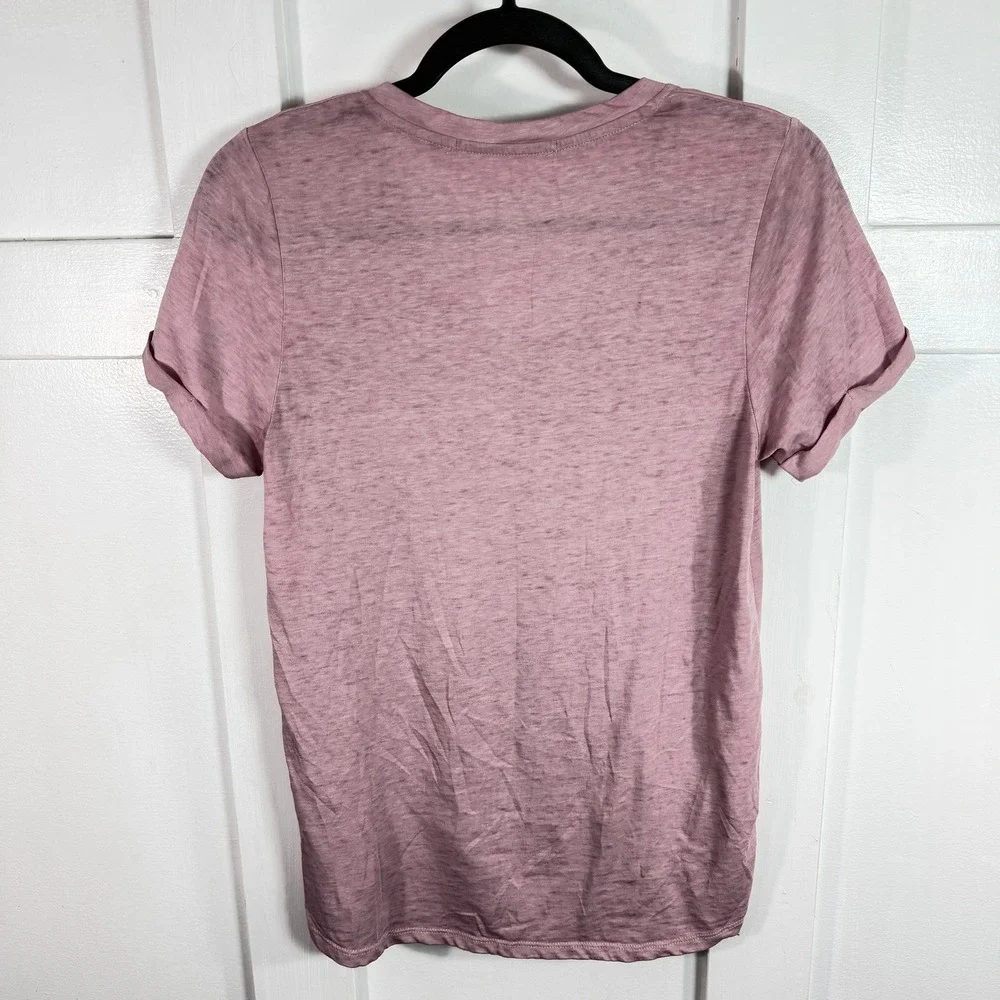 Hippie Rose Womens Small V Neck Cuffed Sleeve T Shirt Pale Iris Heathered - Picture 6 of 11